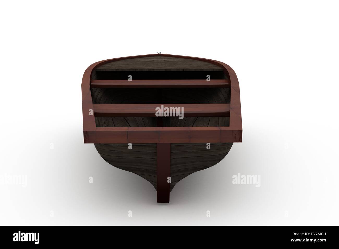 Bateau en bois brun avec ombre Banque D'Images