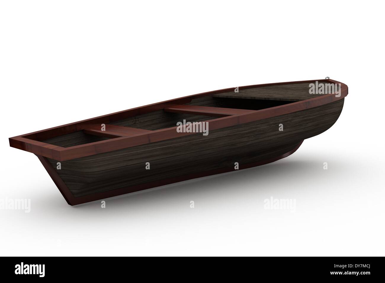 Bateau en bois brun avec ombre Banque D'Images