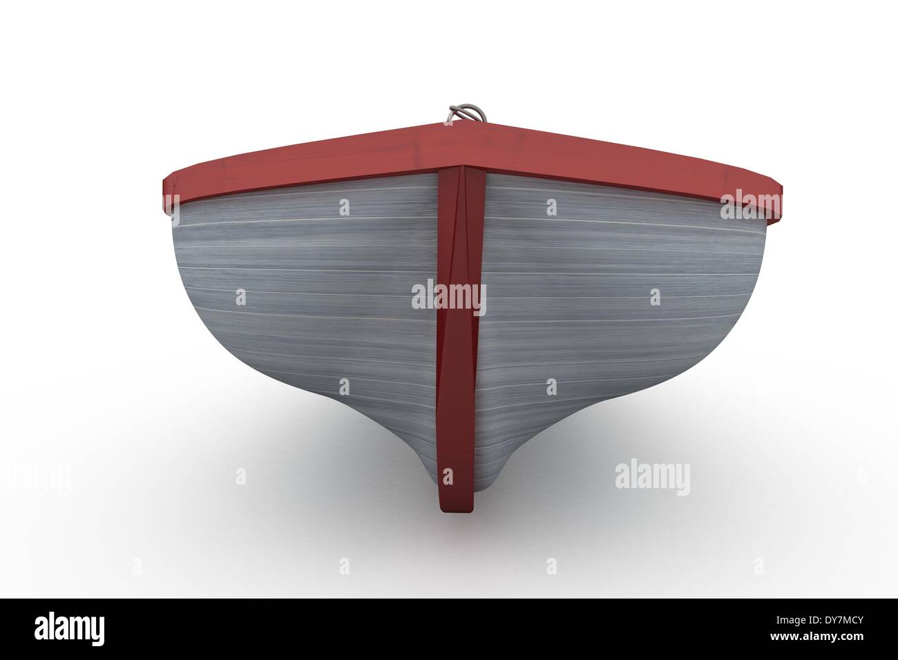 Bateau peint en rouge et blanc Banque D'Images