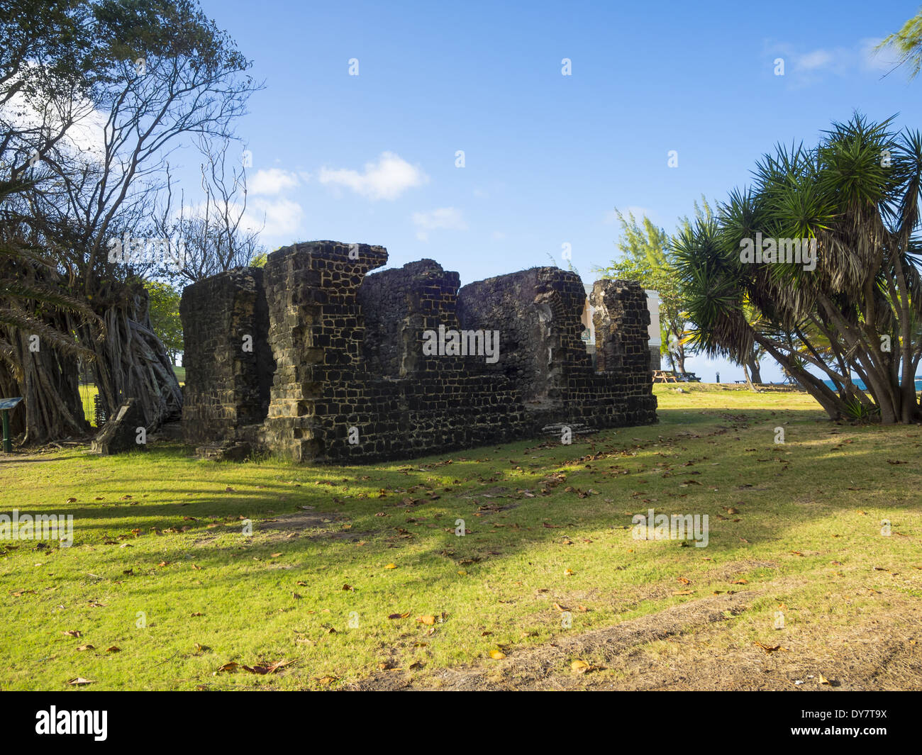 Caraïbes, Sainte-Lucie, ruines du Fort Rodney, Pigeon Island Banque D'Images