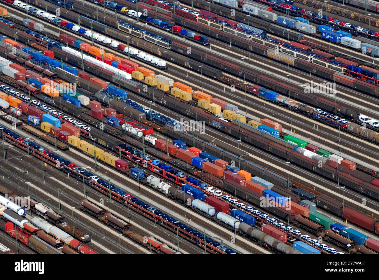 Maschen Triage, vue aérienne, Maschen, Basse-Saxe, Allemagne Banque D'Images