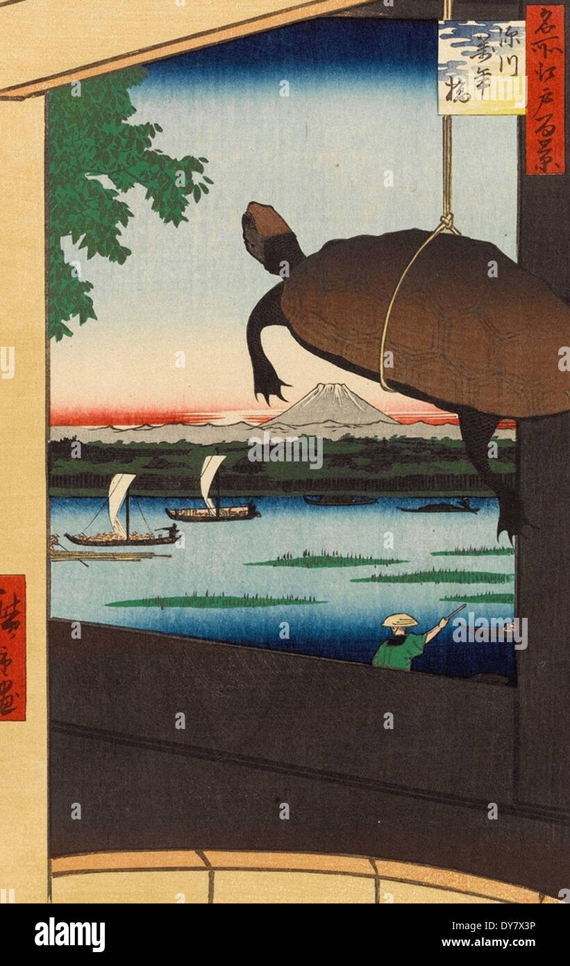 Utagawa Hiroshige Cent vues célèbres d'Edo - N° 56 Pont Mannen, Fukagawa Fukagawa (Mannenbashi) Banque D'Images