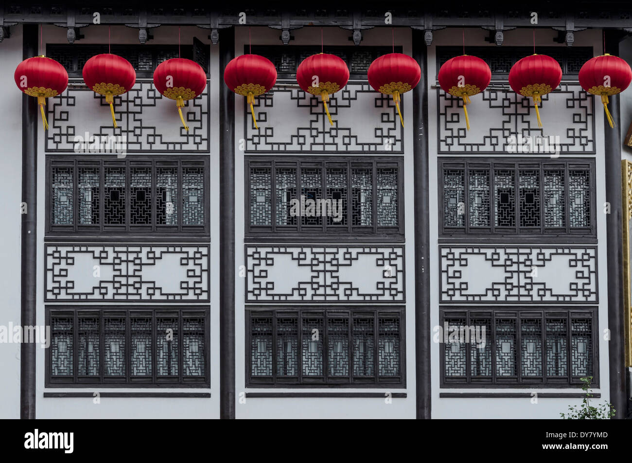 Façade, le Jardin Yuyuan, Shanghai, Chine Banque D'Images