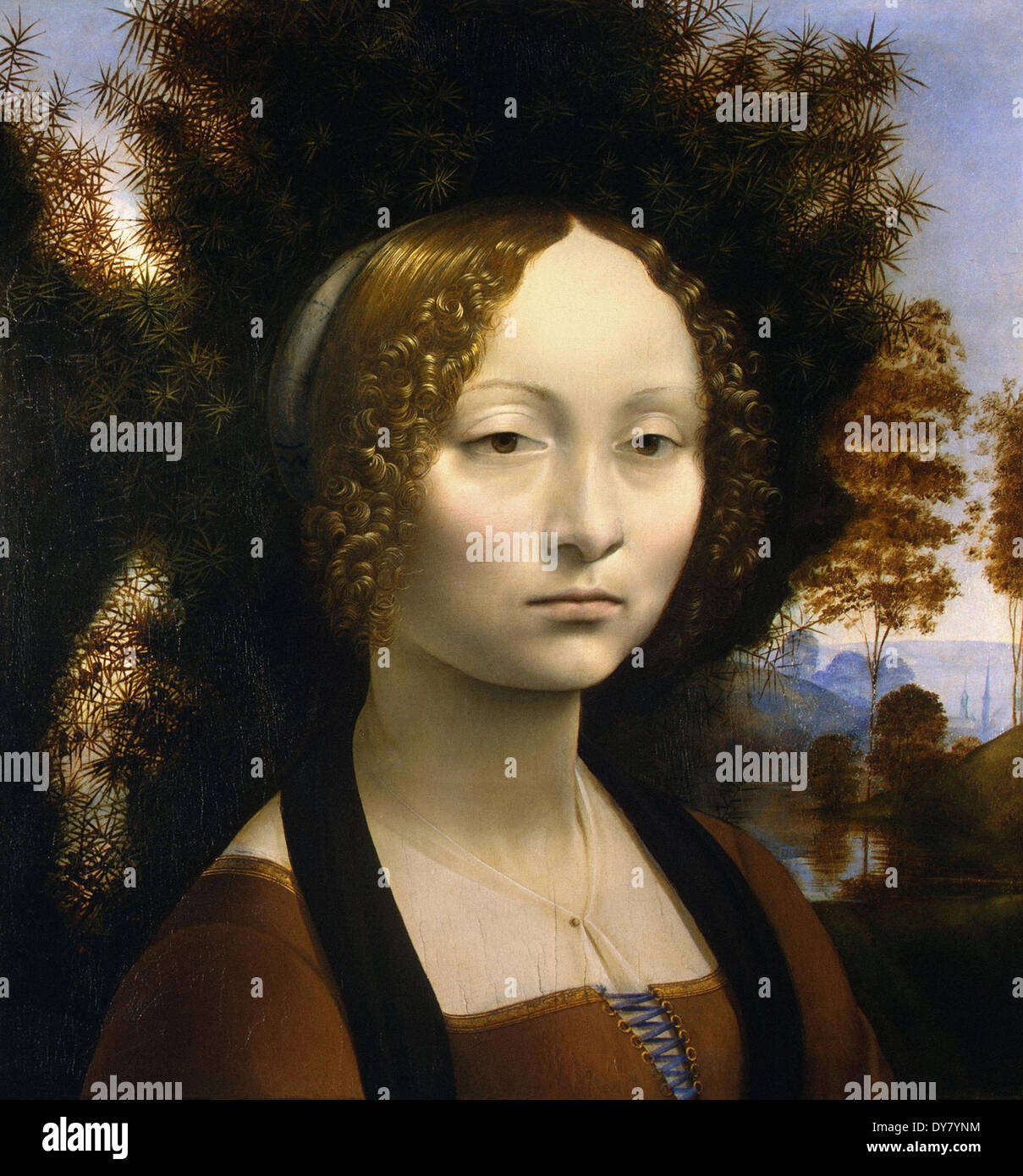 Leonardo da Vinci Portrait de Ginevra de' Benci Banque D'Images