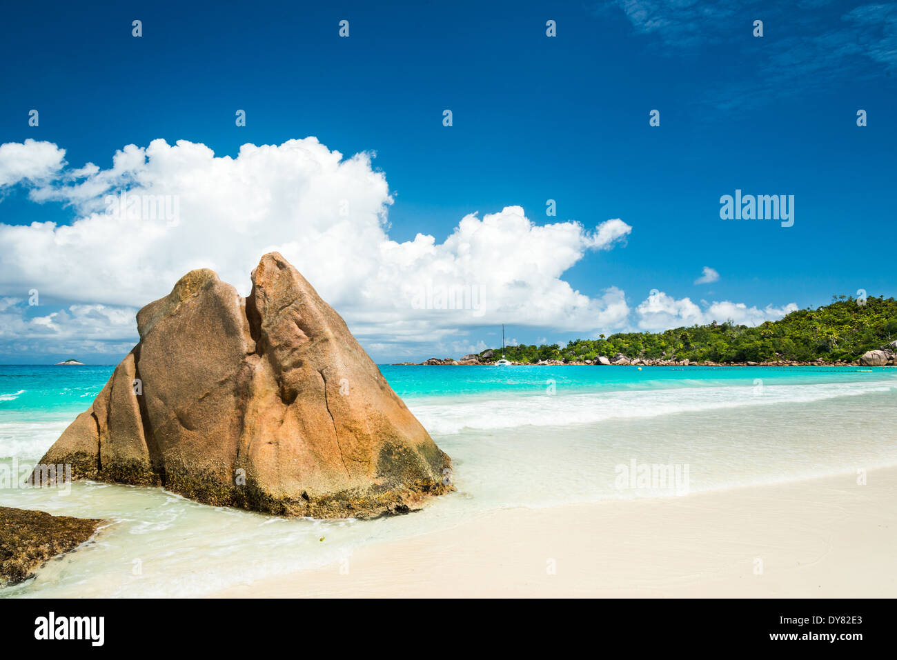 Plage d'Anse Lazio, Praslin Island, Seychelles Banque D'Images