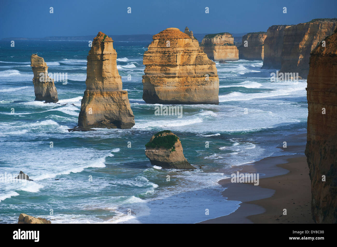12 apôtres, de l'Australie, falaise, côte, Great Ocean Road, sea, brouillard, port Campbell, National Park, Victoria, rock, falaise, Banque D'Images