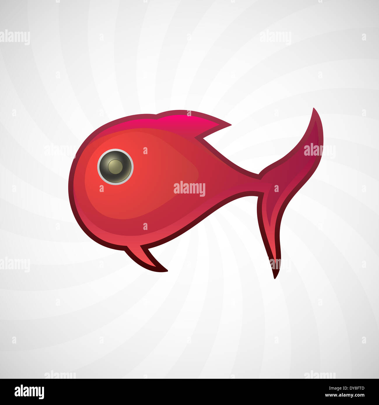 Petit poisson rouge, illustration isolé Banque D'Images