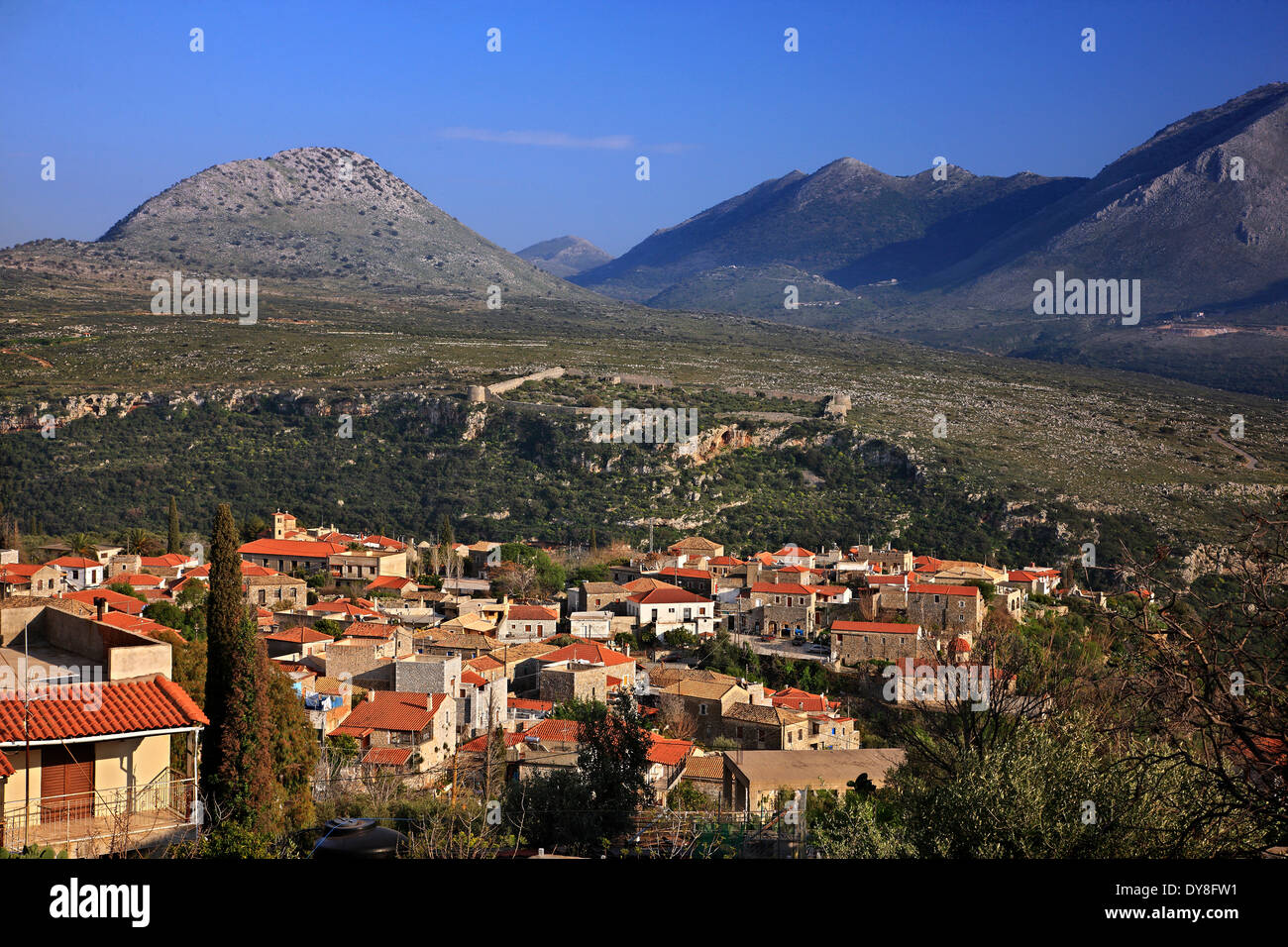 Oitylo, l'un des plus beaux villages de la région de Mani, Laconie, Péloponnèse, Grèce. Banque D'Images