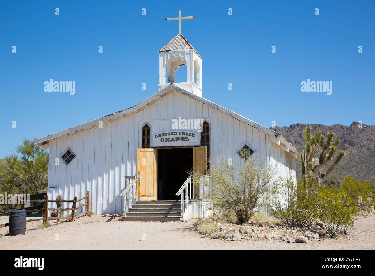 USA, Arizona, Tucson, Old Tucson Studios, de l'église. Banque D'Images