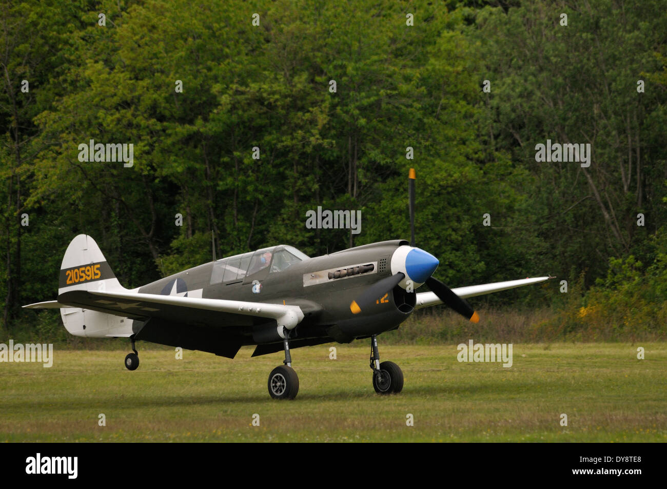 Curtiss P-40N Kittyhawk à l'air show de La Ferté Alais Banque D'Images