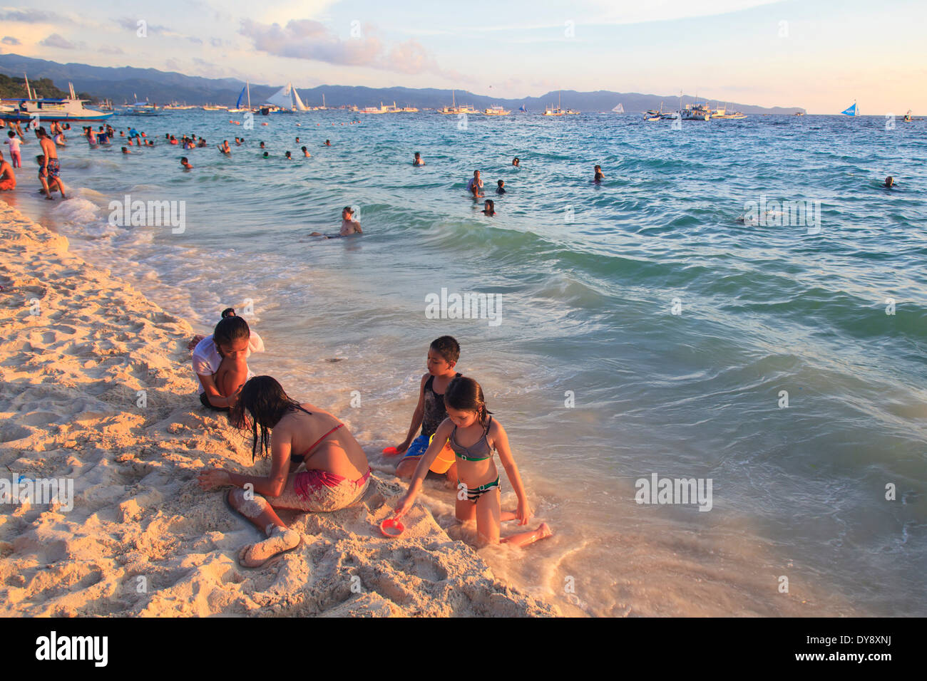 Philippines, Visayas, l'île de Boracay, White Beach Banque D'Images