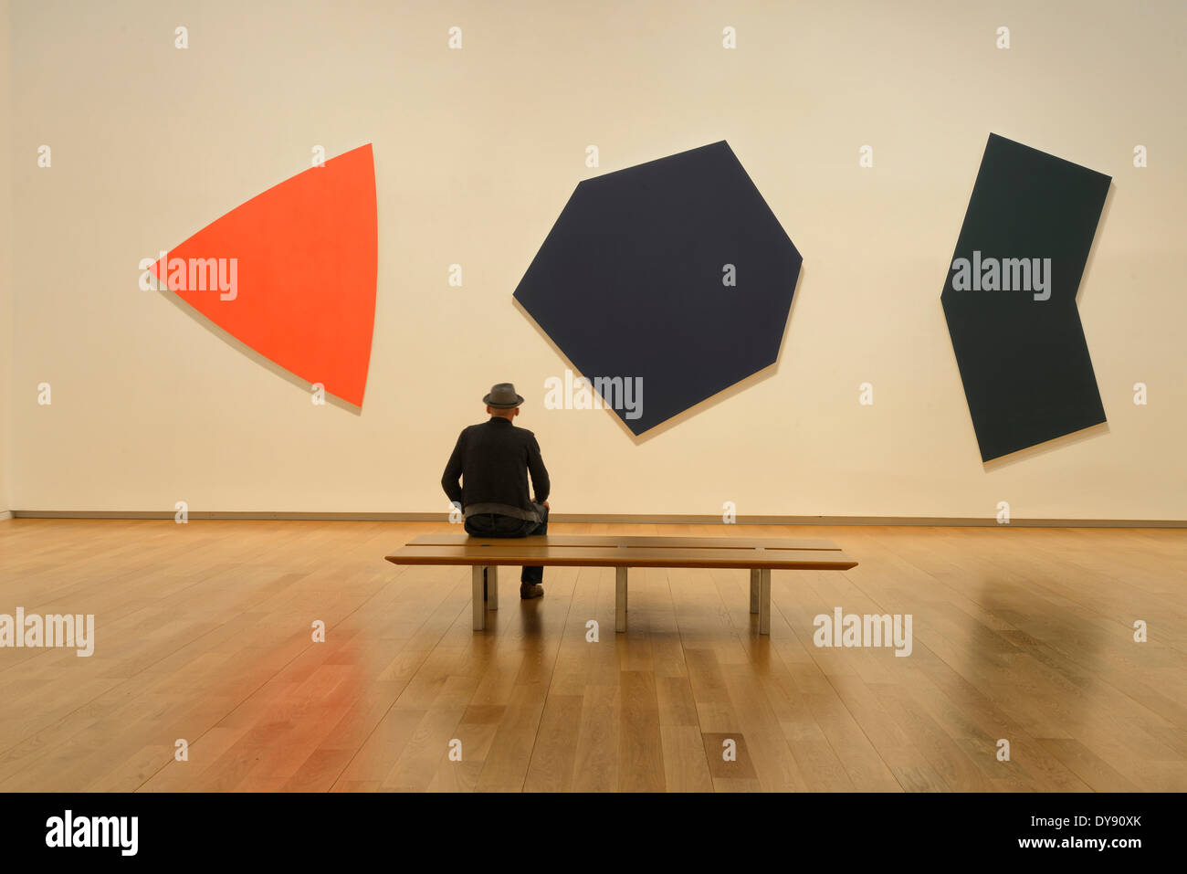 USA, United States, Amérique, Texas, Fort Worth, Modern Art Museum, Museum, le MOMA, Ellsworth Kelly, art, l'homme, pièce Banque D'Images