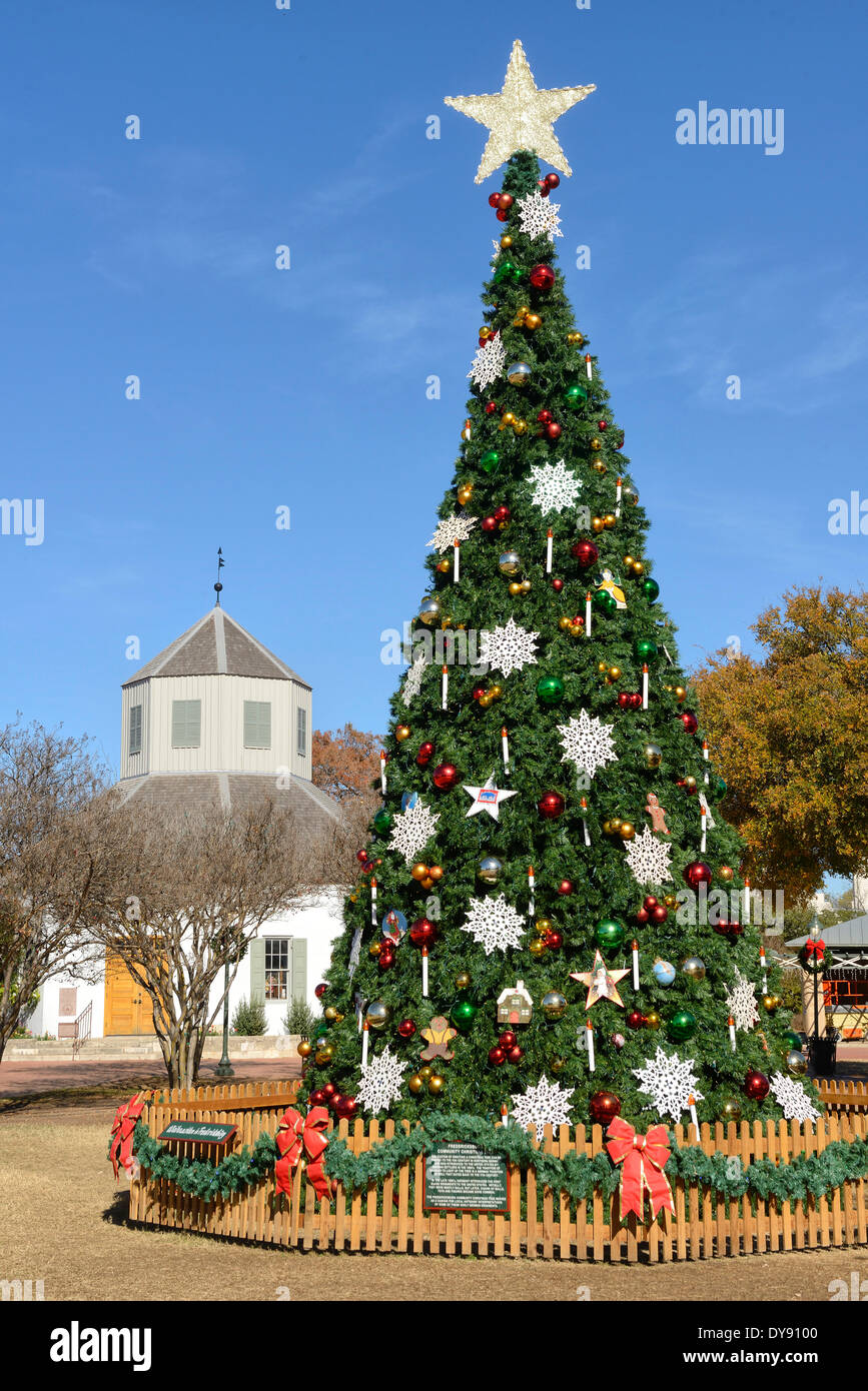 USA, United States, l'Amérique, New York, Hill Country, Fredericksburg, Noël, arbre, décoration Banque D'Images