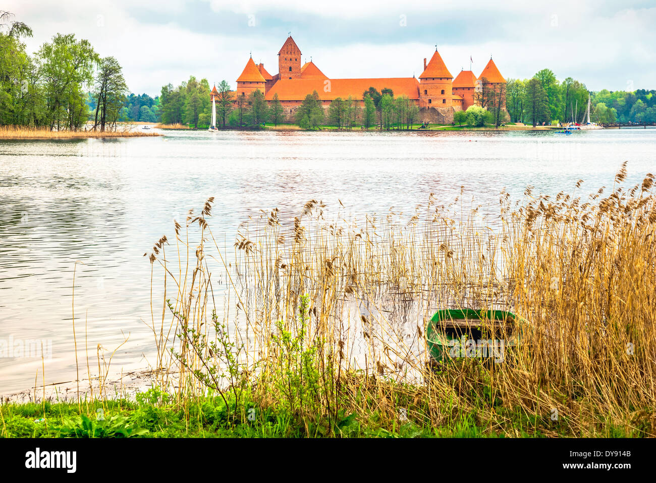 Ancien château médiéval à Trakai, Lituanie Banque D'Images