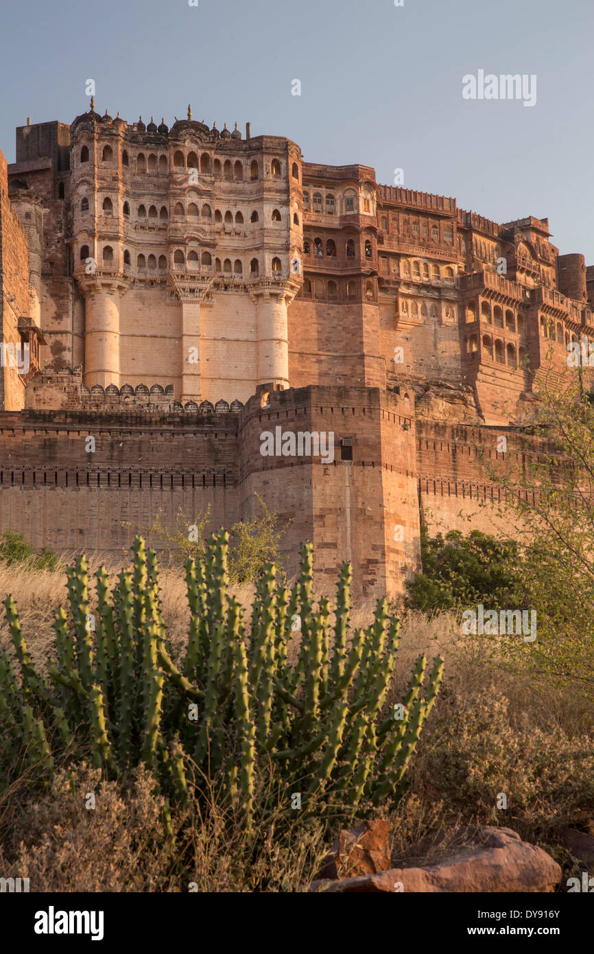 , Fort Meherangarth, Jodhpur, Rajasthan, Inde, Asie, château, Banque D'Images