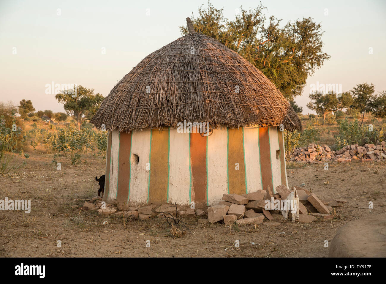 Rural, accueil, Setrawa, Asie, Inde, Rajasthan, ronde, house Banque D'Images