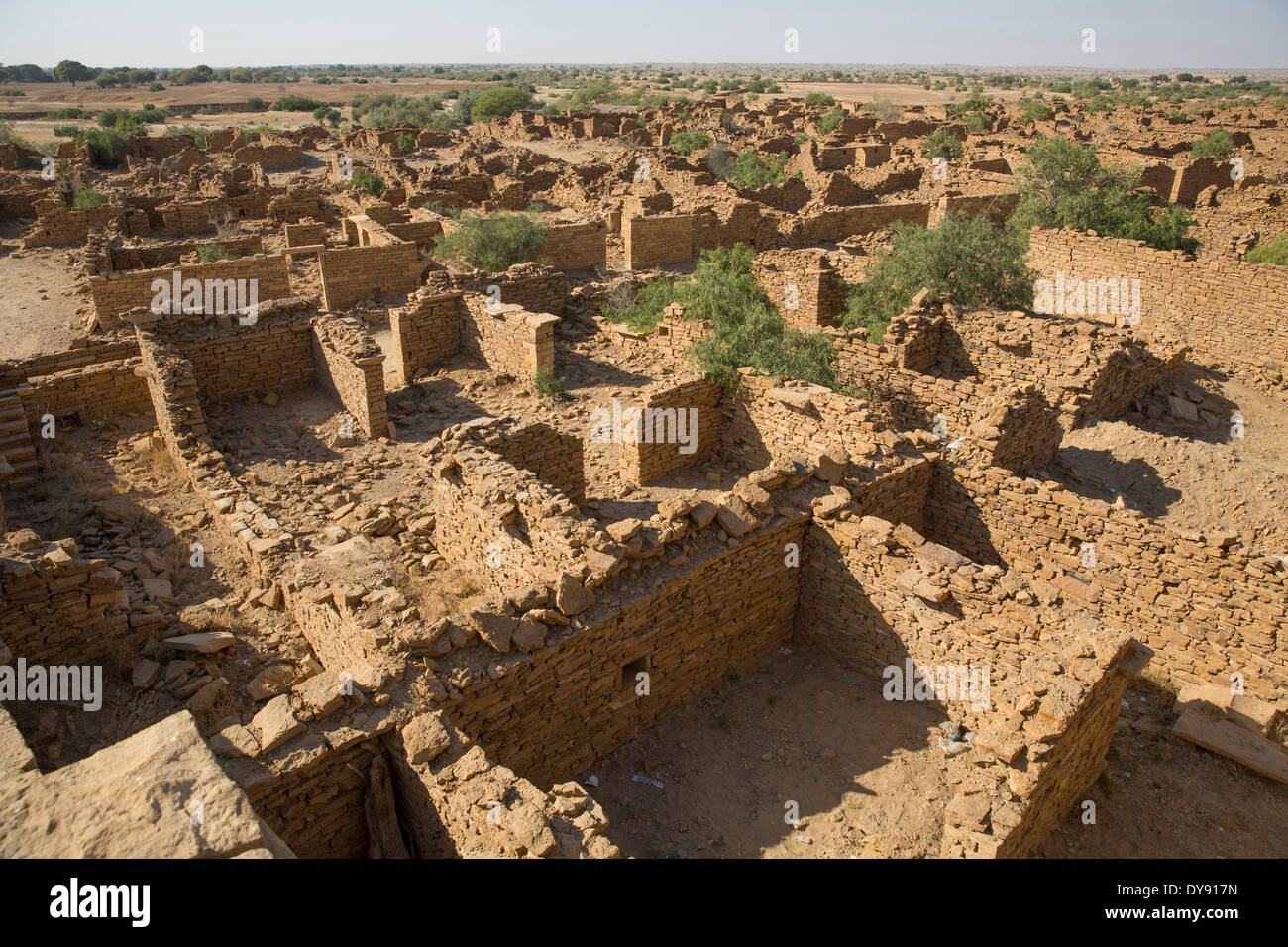 Kuldara, congés, village, Jaisalmer, Rajasthan, Inde, Asie, Inde, ruines, Banque D'Images