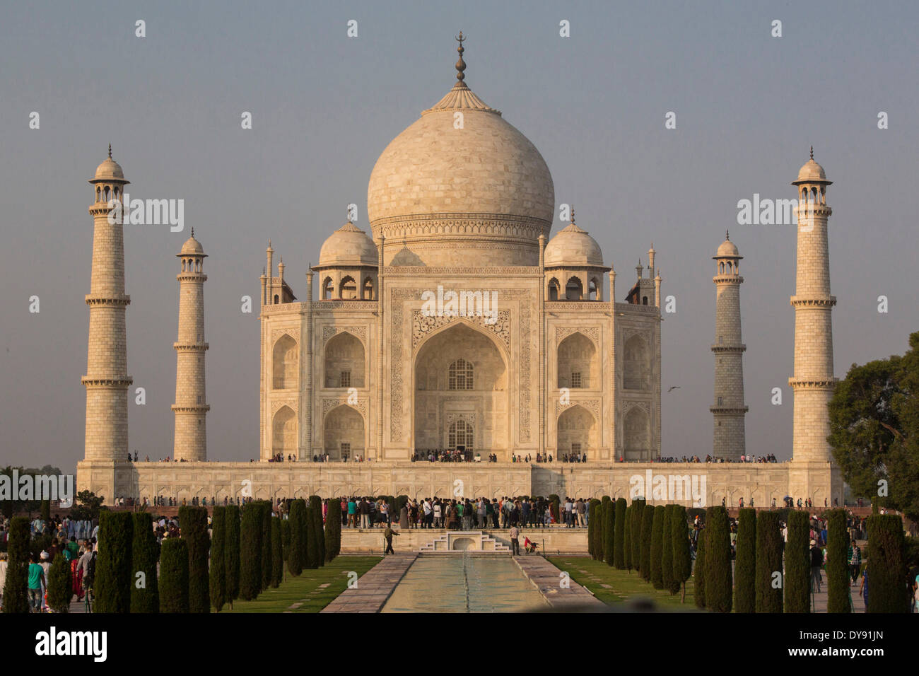 Taj Mahal, Agra, Uttar Pradesh, d'un mausolée, d'Asie, minaret, parc, Banque D'Images