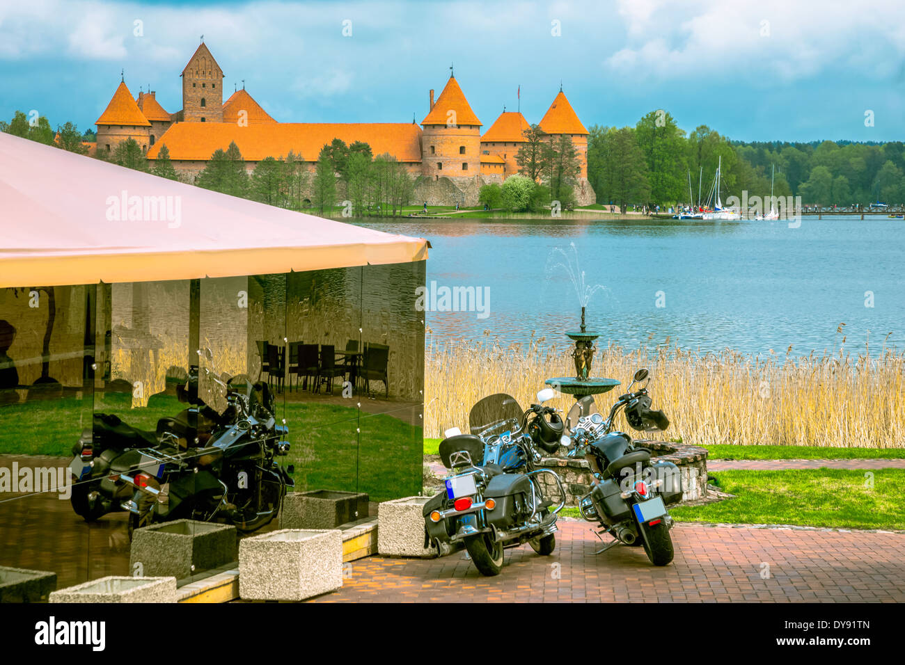 Ancien château médiéval à Trakai, Lituanie Banque D'Images