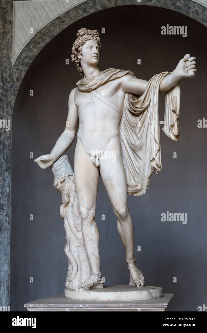 L'Apollo Belvedere, Musée Pio Clementino, Musées du Vatican, Rome, Italie Banque D'Images
