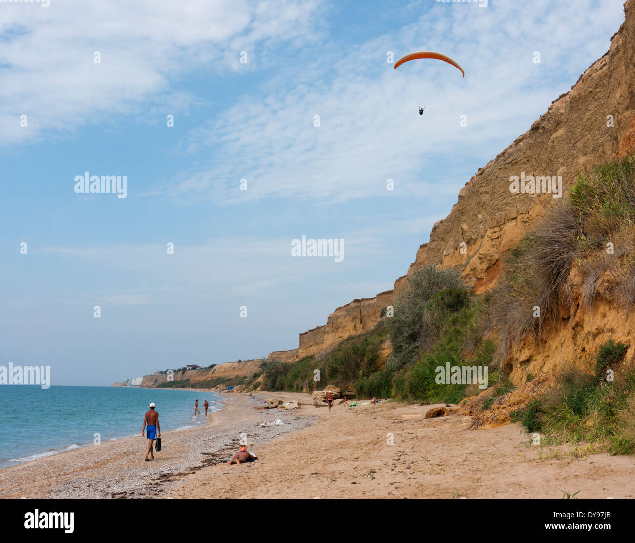 La côte de la mer Noire en Crimée, Ukraine Banque D'Images