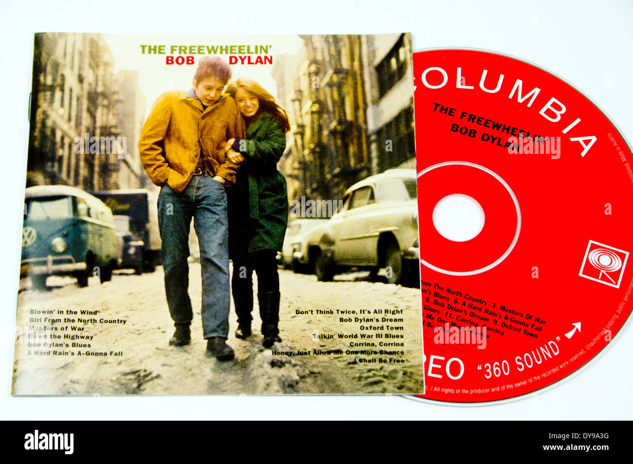 Bob Dylan The Freewheelin album. Banque D'Images