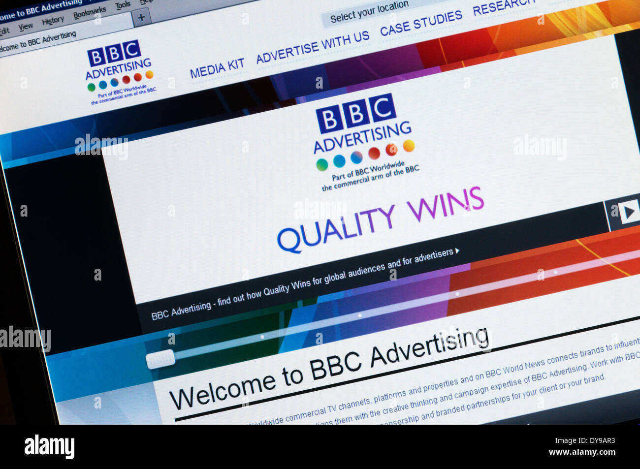 Le site de la BBC La publicité d'une partie de la BBC, BBC Worldwide, soirées d'entreprises commerciales. Banque D'Images