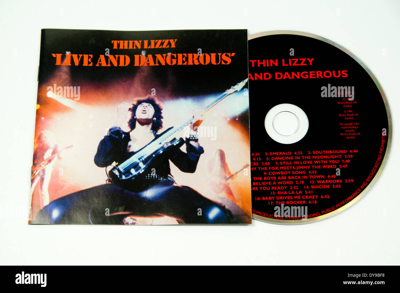 Thin Lizzy LIve et Album dangereux. Banque D'Images
