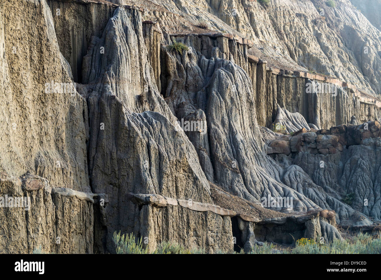 Theodore Roosevelt National Park, North Dakota, USA, United States, l'Amérique, des rochers, de la structure Banque D'Images