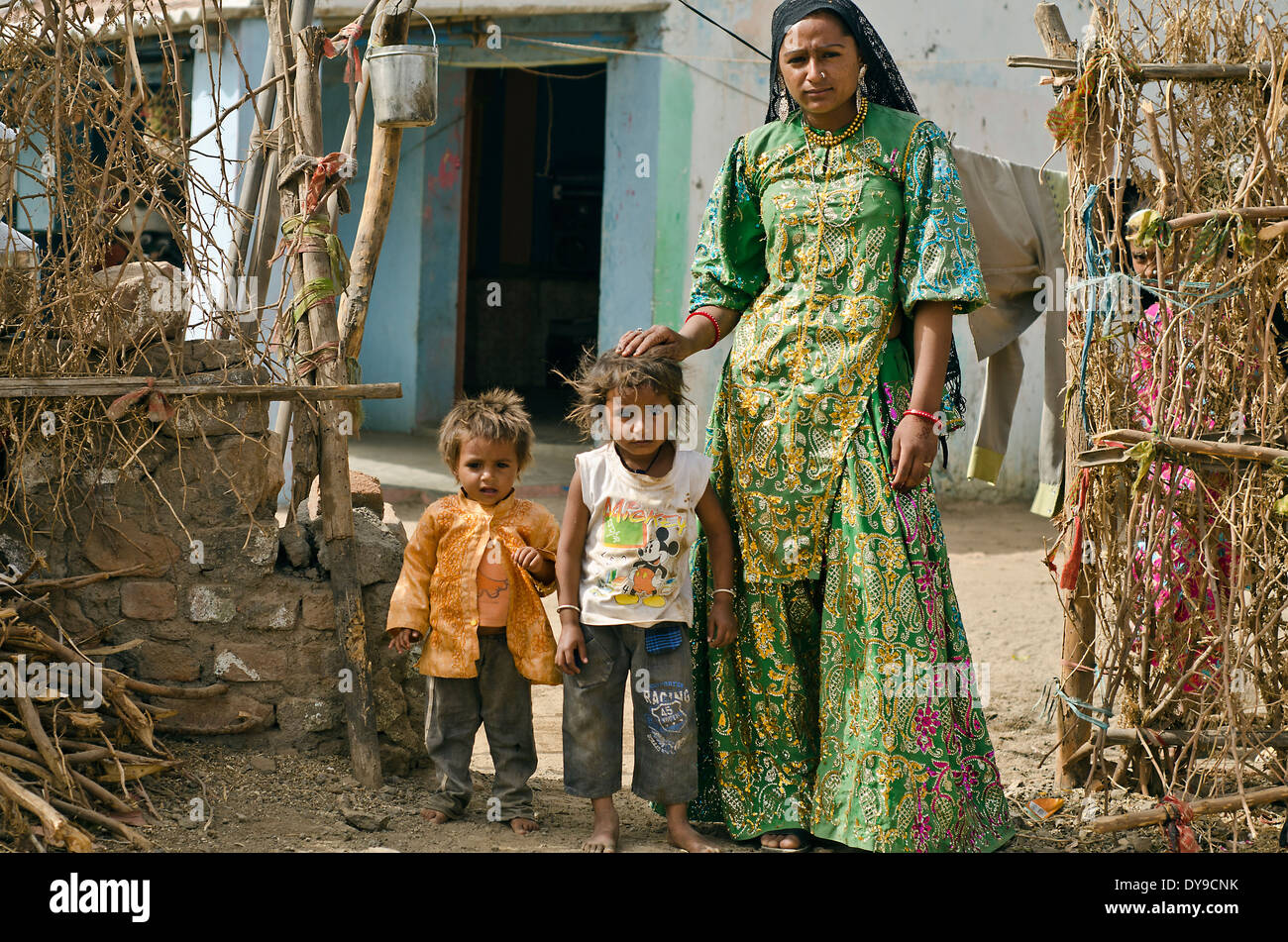 Wadi personnes traditionnelles ( charmeurs de caste) Wadi Nagar, Bacchau,Kutch Banque D'Images