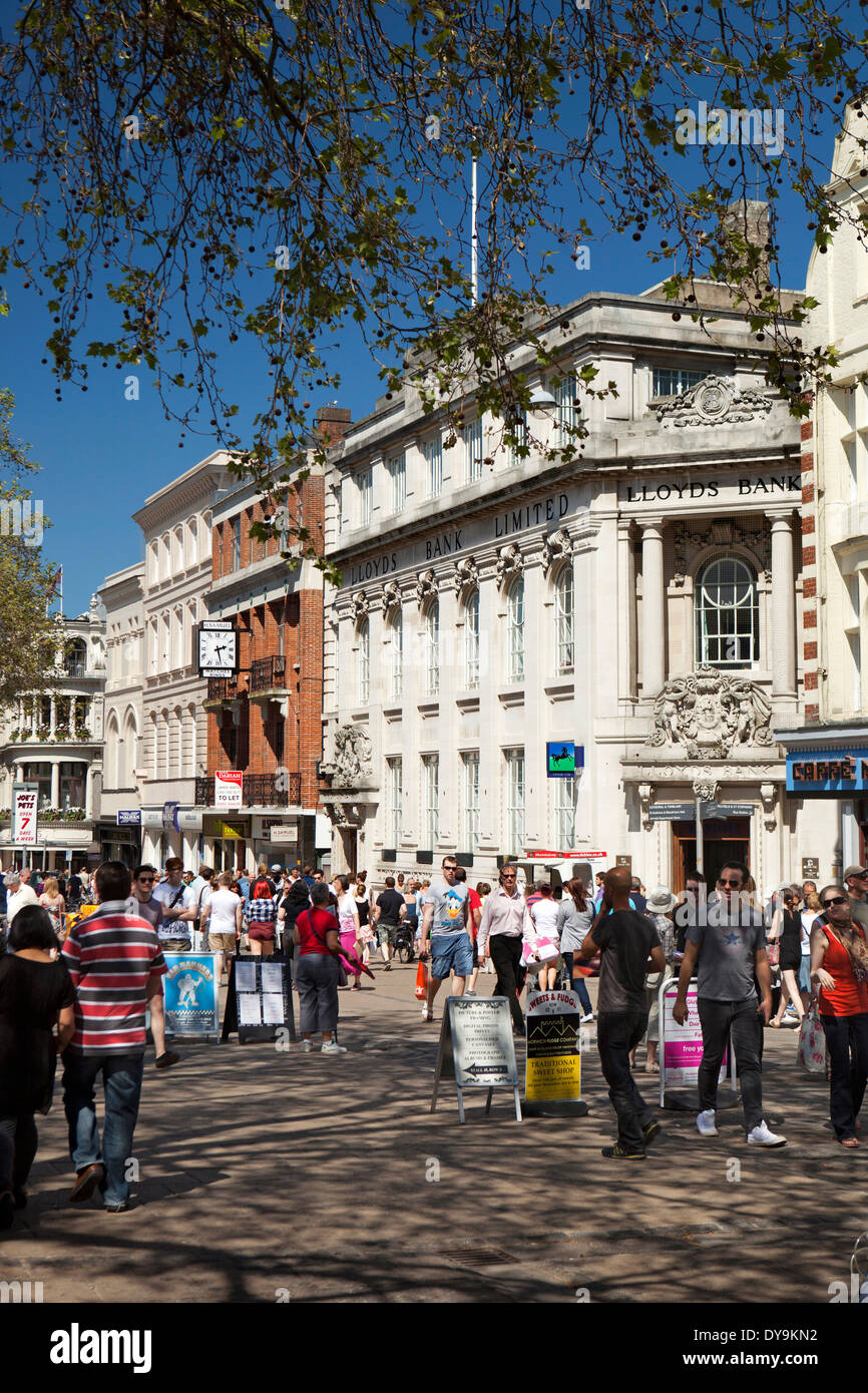 Royaume-uni, Angleterre, Norwich, Norfolk, Gentlemans Marche, shoppers Banque D'Images