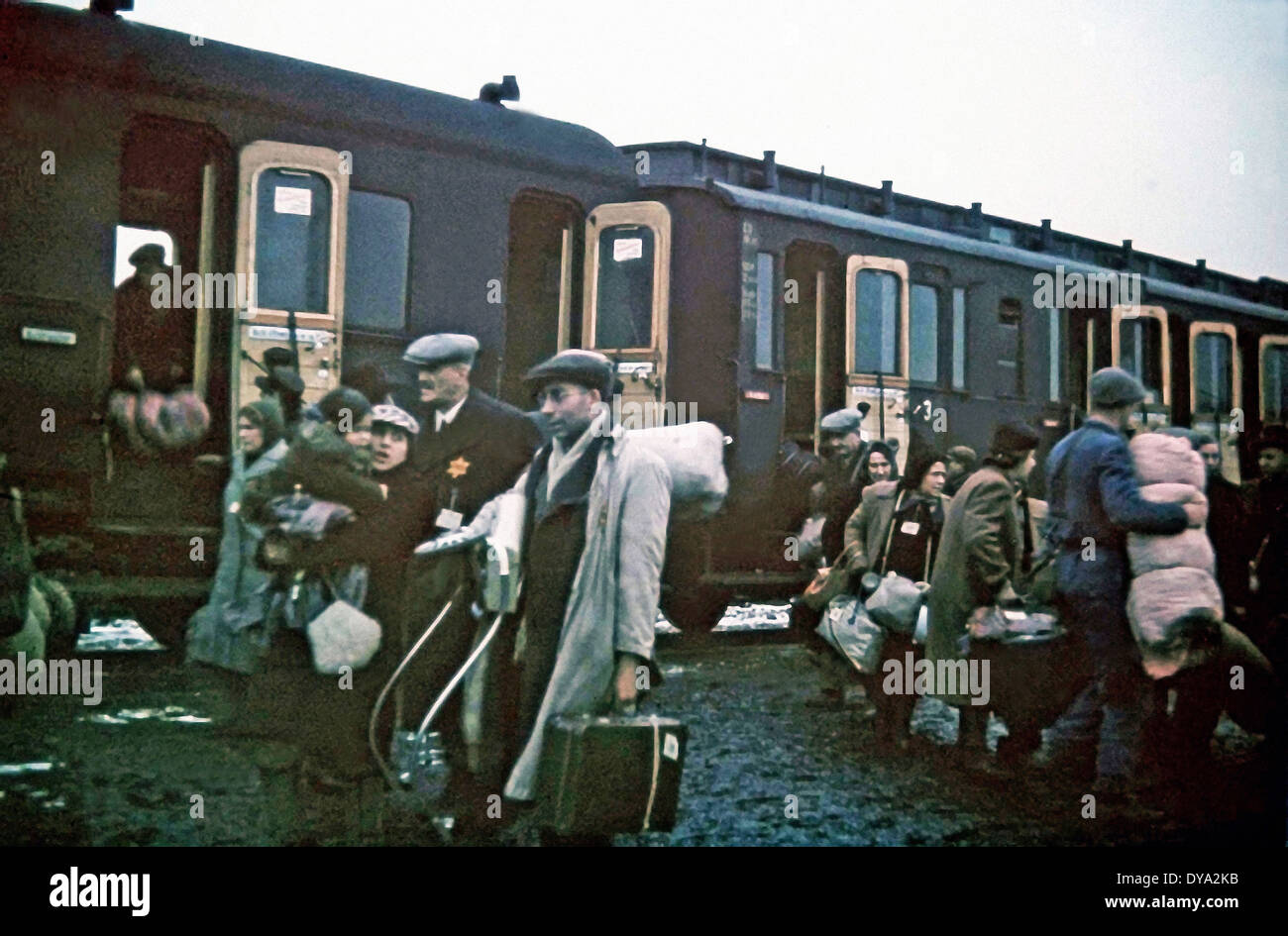 Historique de la DEUXIÈME GUERRE MONDIALE seconde guerre mondiale guerre seconde guerre mondiale Pologne nazie du ghetto de Lodz National-socialistes juifs Litzmannstadt railroad transi Banque D'Images
