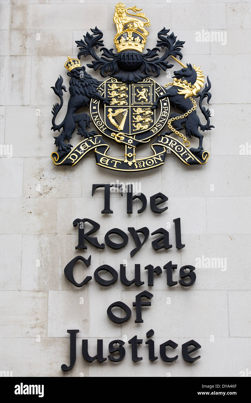 La Royal Courts of Justice, communément appelé le palais de justice, Londres, Royaume-Uni. Banque D'Images