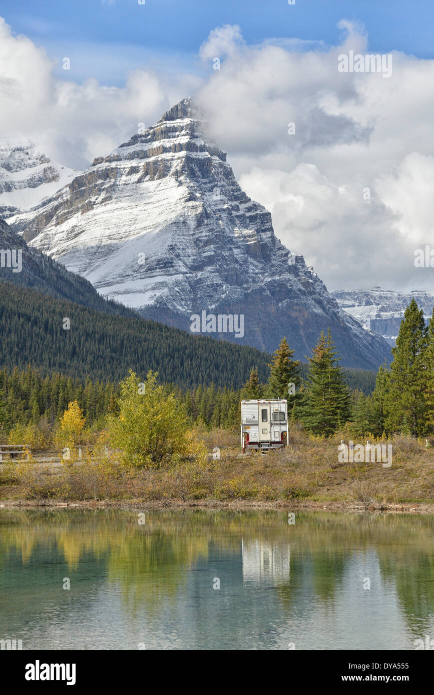 Amérique du Nord Canada Alberta Banff National Park nature paysage automne automne Mont Chephren Promenade des glaciers des Rocheuses Rocky Mo Banque D'Images