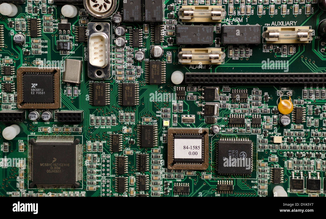 Carte à circuits avec plaquettes Banque D'Images