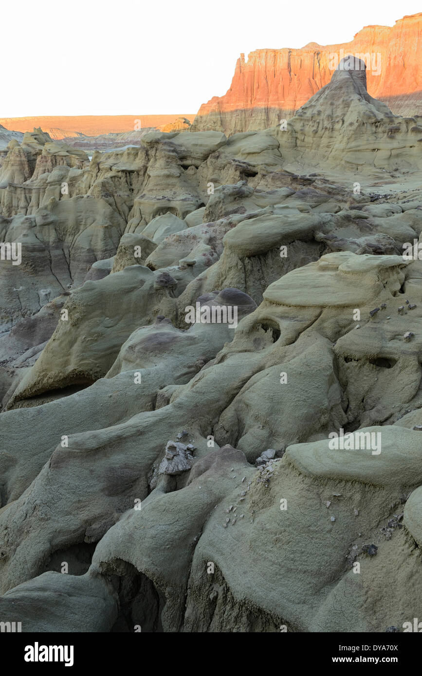 Nord Ouest de l'ouest du Wyoming USA America United States Greybull Devils badlands paysage nature Cuisine outback falaise verti Banque D'Images