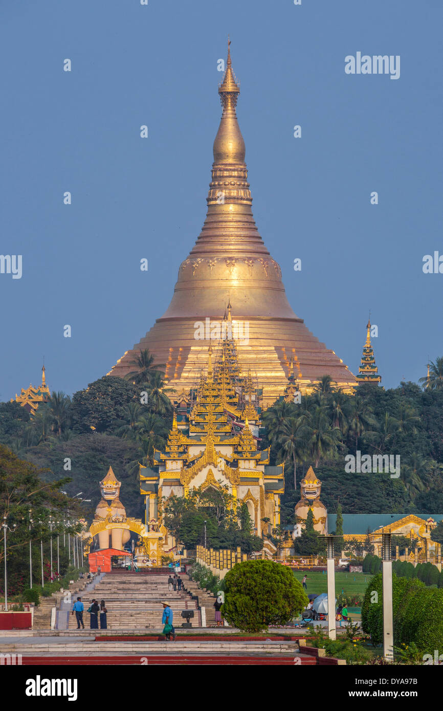 Le Myanmar, Birmanie, Asie, Yangon, Rangoon, la pagode Shwedagon,, de religion, d'or, monument, Banque D'Images