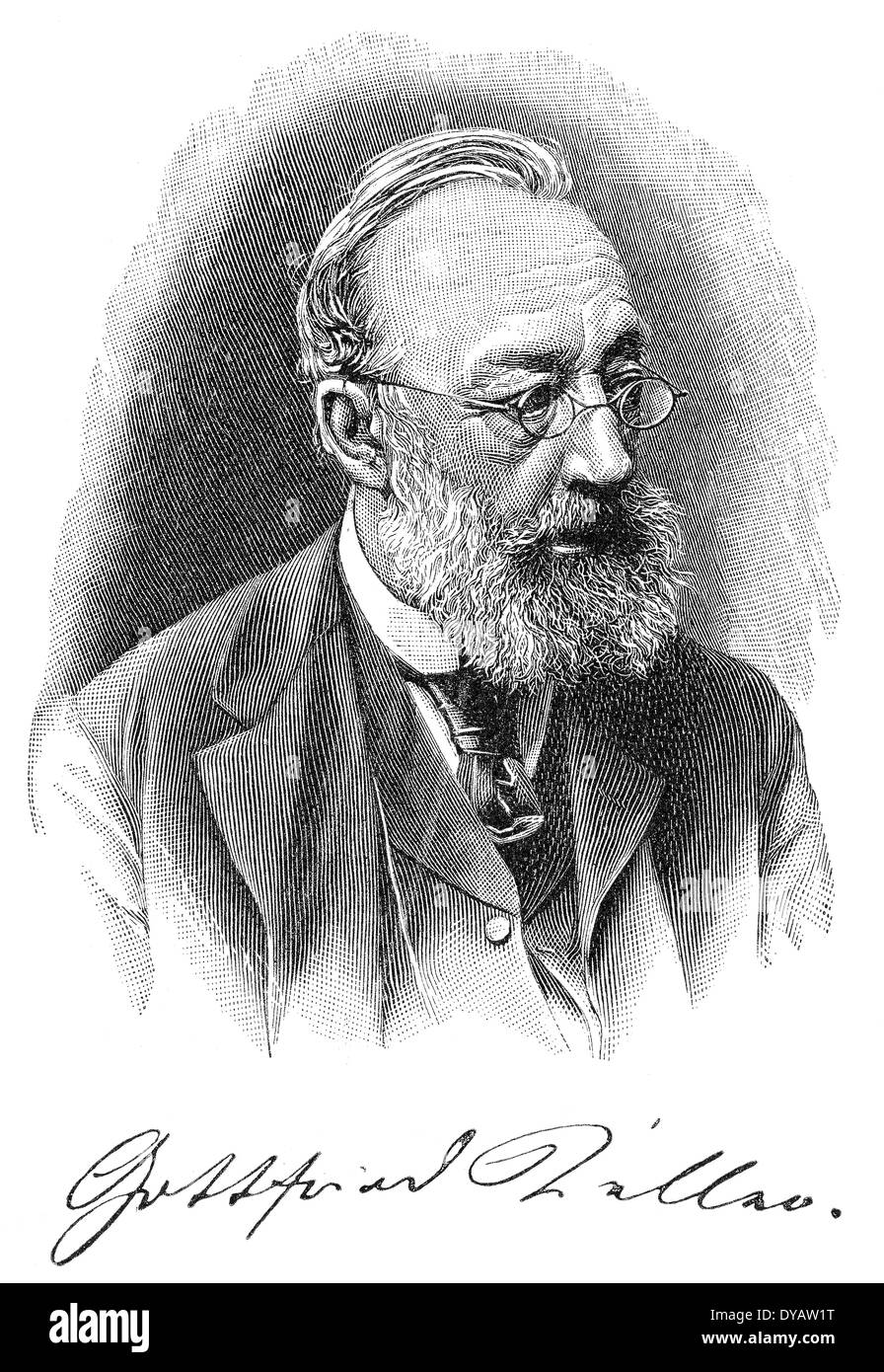 Gottfried Keller, 1819 - 1890, un poète et écrivain suisse de la littérature allemande Banque D'Images