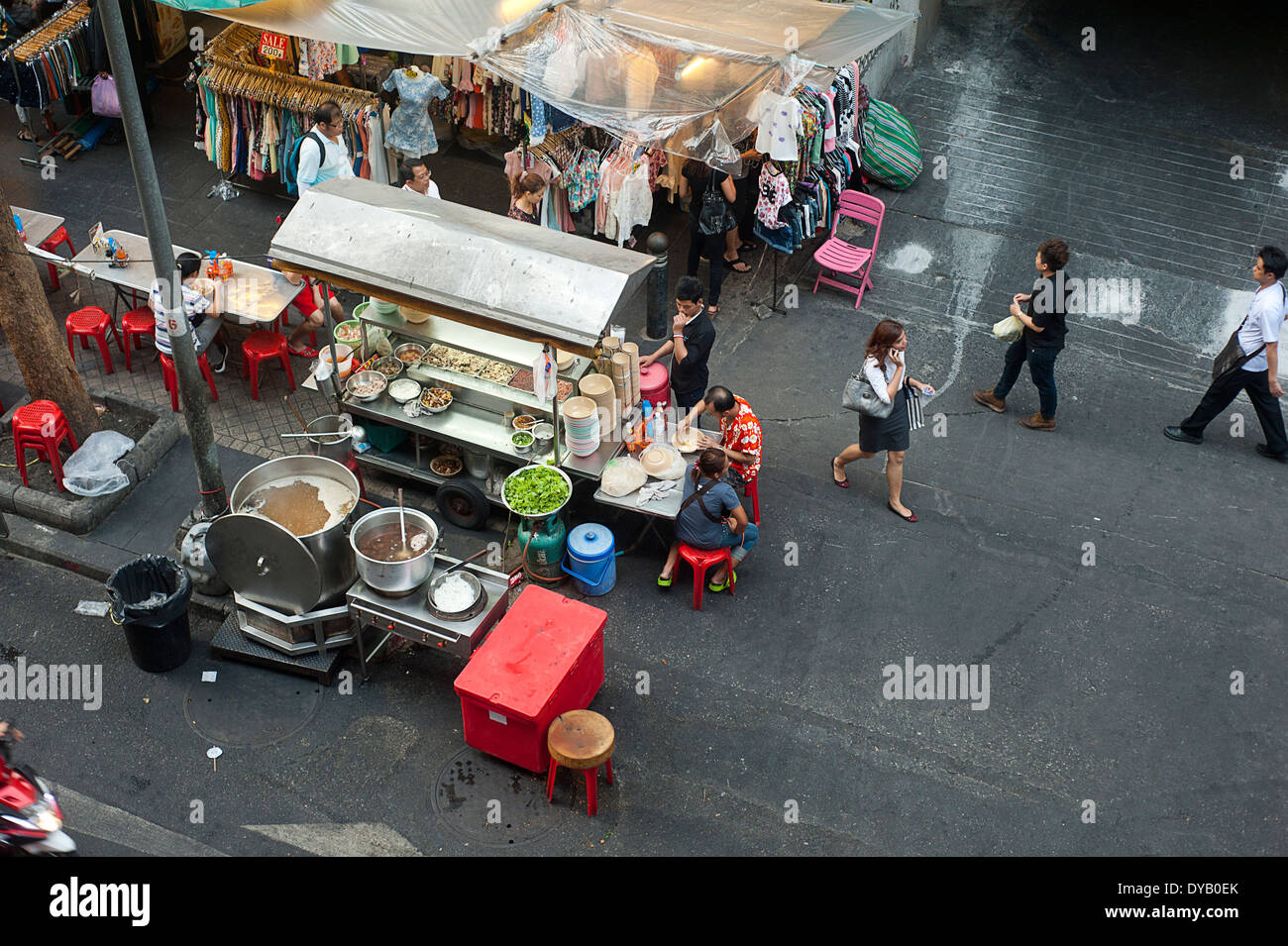 Bangkok Thailande - Vue de dessus de Market Street Banque D'Images