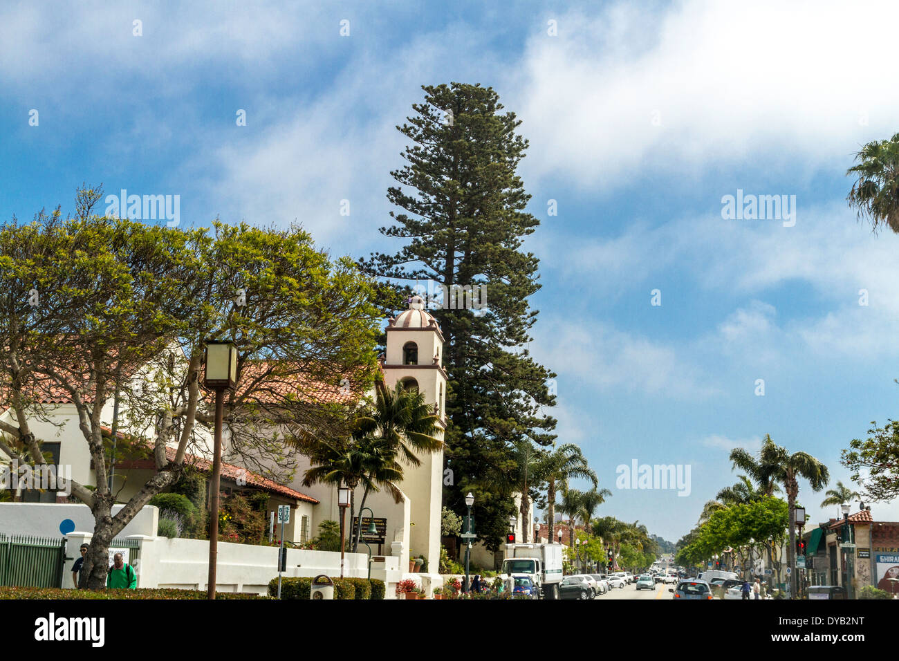 Mission San Buenaventura et le centre-ville de Ventura en Californie Banque D'Images