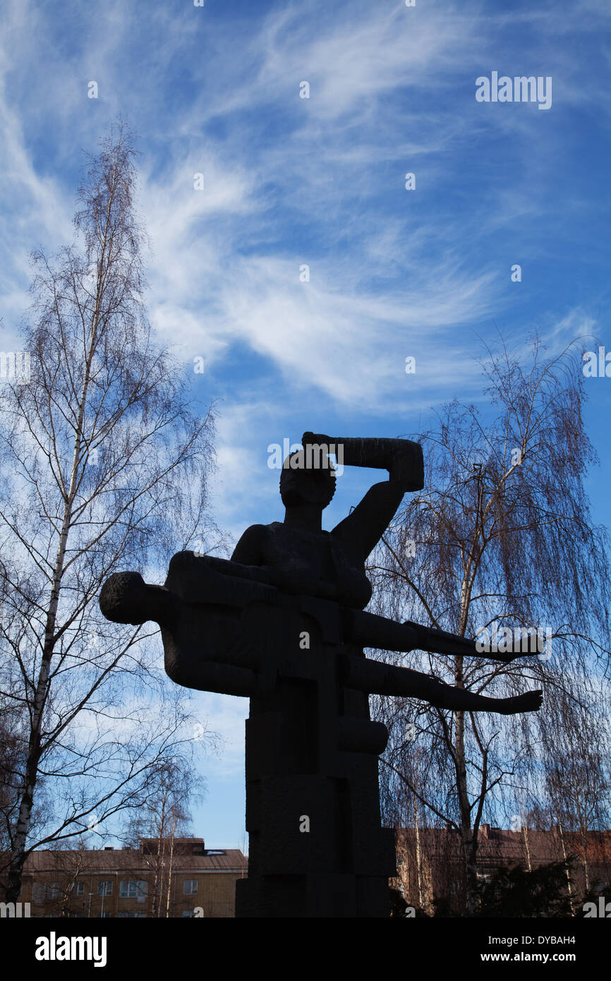 Monument de la mère Karélia, Mémorial de Lappeenranta aux morts des guerres d'hiver et de continuation, Finlande. Banque D'Images
