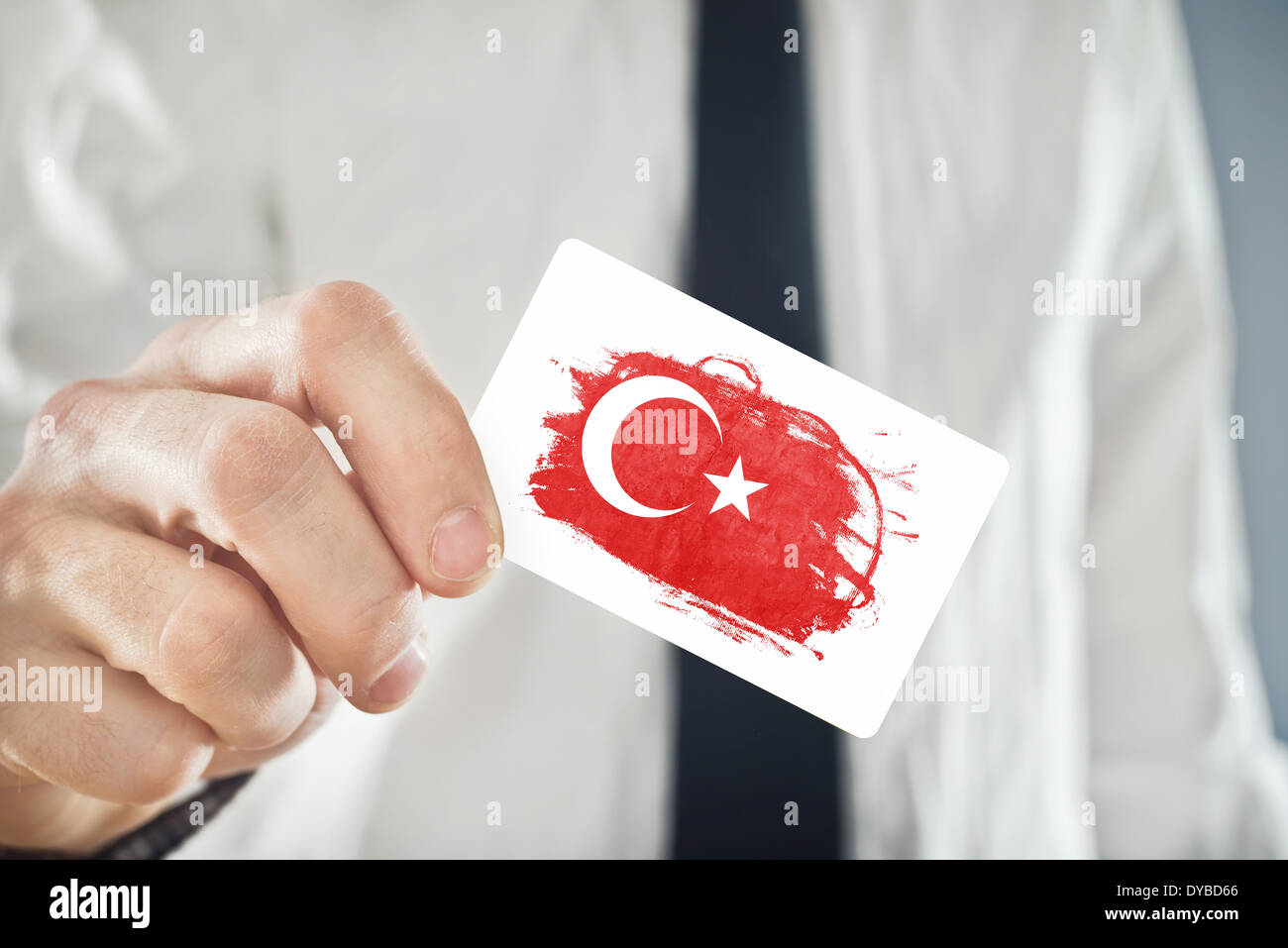 Portrait carte de visite avec drapeau Turquie Banque D'Images