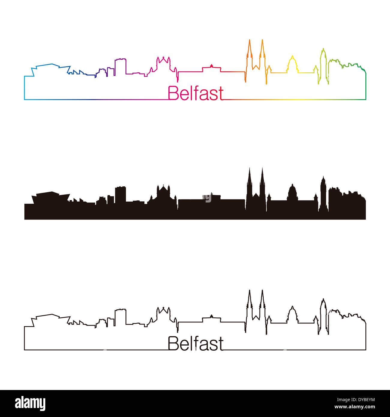 Belfast skyline style linéaire Banque D'Images