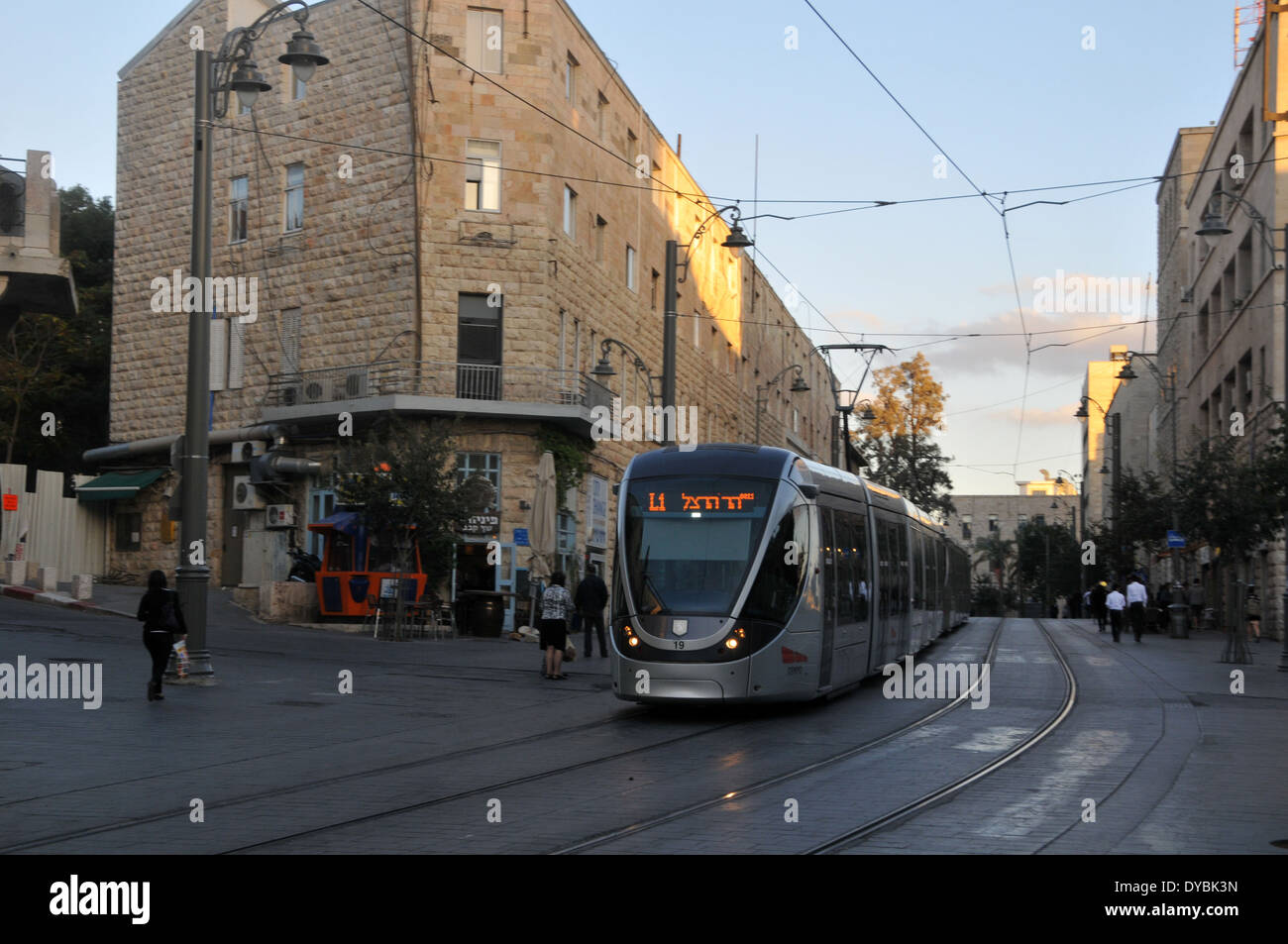 Light rail de transport en commun rapide, Jérusalem, Israël Banque D'Images
