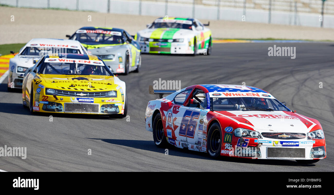 Valence, Espagne. 13 avr, 2014. Mathias Lauda de l'Autriche en action au cours de l'Euro série Nascar Whelen elit 1 course au Circuit de la Comunitat Valenciana, Cheste Valencia : crédit, Plus Sport Action/Alamy Live News Banque D'Images