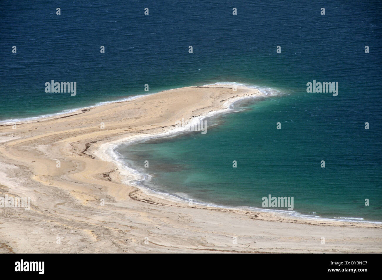 Des rives de la Mer Morte, vu du dessus, Israël Banque D'Images