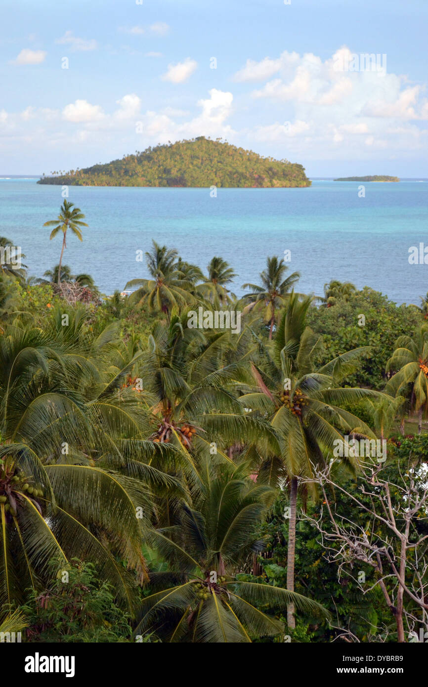 L'Île Luaniva en face de la capitale de l'île de Wallis, Matautu, Wallis et Futuna, de la Mélanésie, Pacifique Sud Banque D'Images