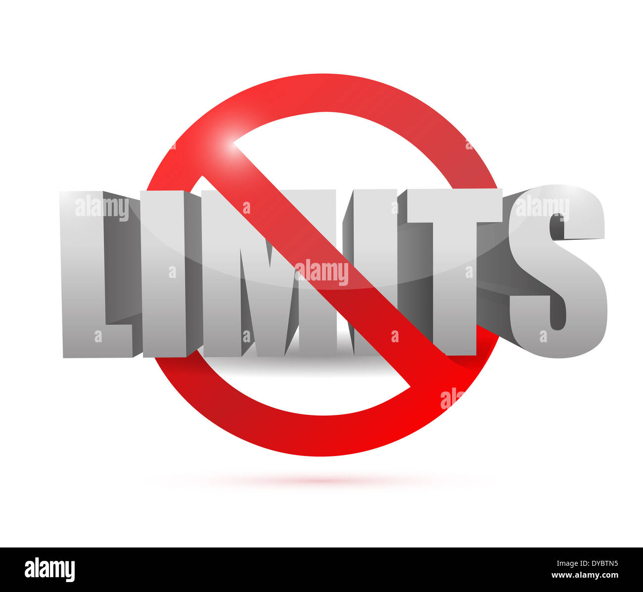 Pas de limites inscription concept illustration conception sur un fond blanc Banque D'Images