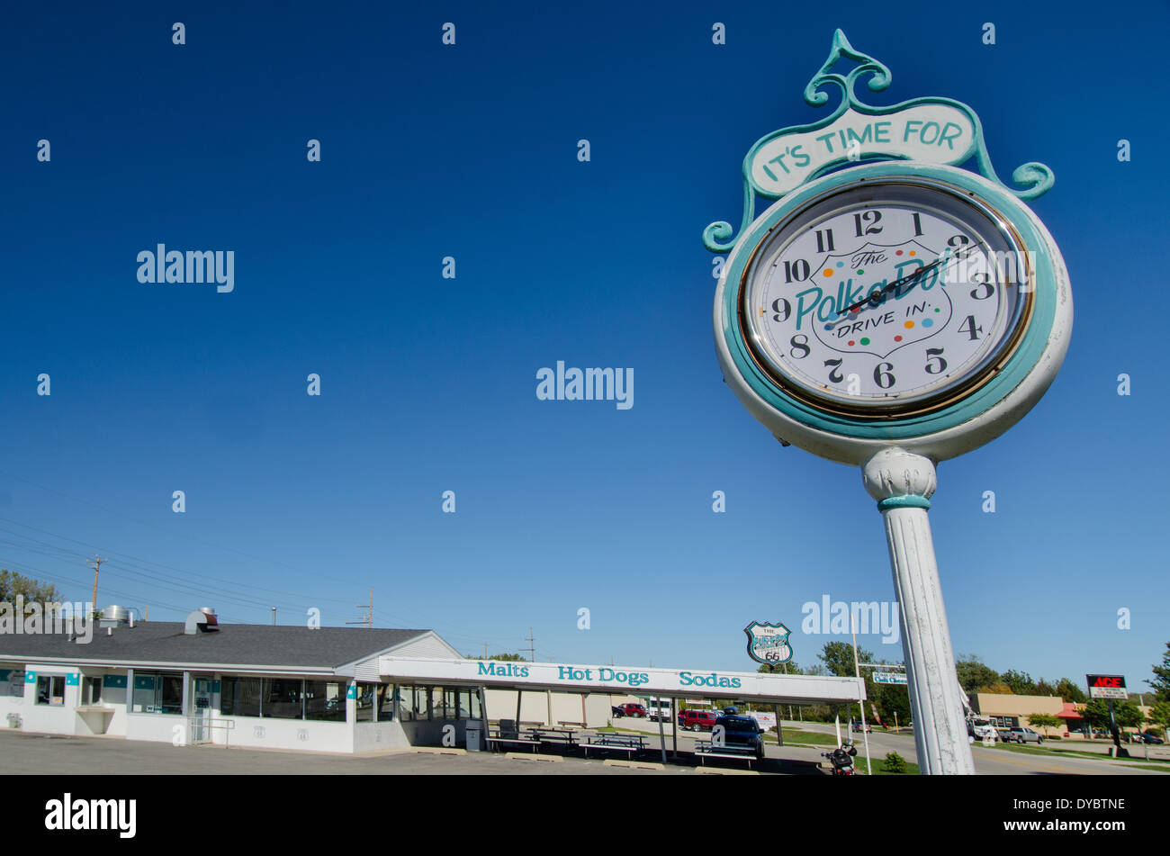 Polk-A-Dot Drive Route 66 restaurant dans l'Illinois IL Braidwood Banque D'Images