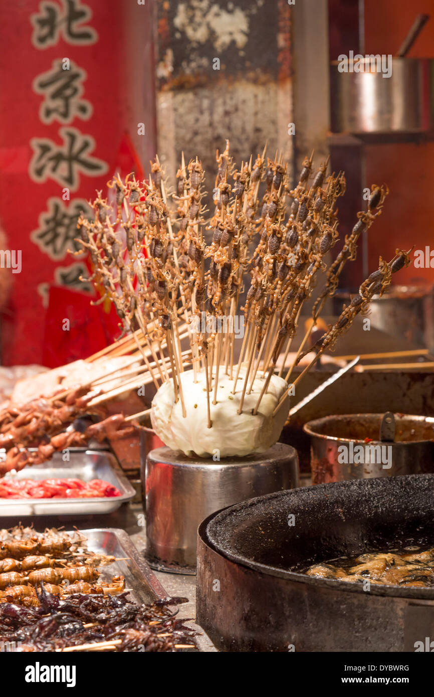 Asie Beijing Chine Chinese food food market Banque D'Images